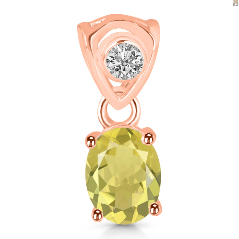 Lemon Quartz Pendant LEM-RDP-551-V-LOOP.