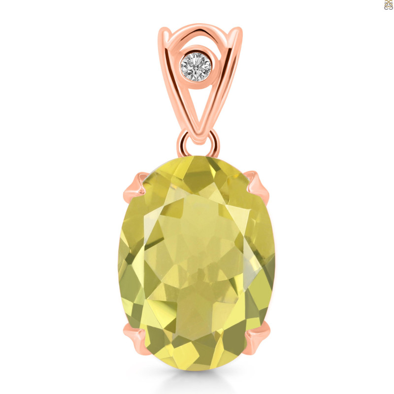 Lemon Quartz Pendant LEM-RDP-744-V-LOOP.