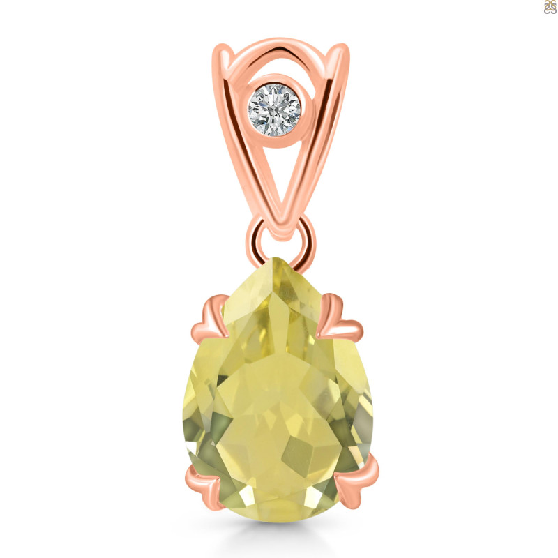 Lemon Quartz Pendant LEM-RDP-746-V-LOOP.