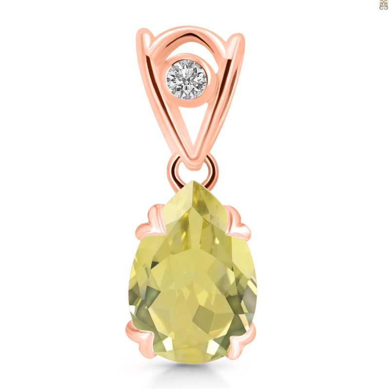 Lemon Quartz Pendant LEM-RDP-752-V-LOOP.