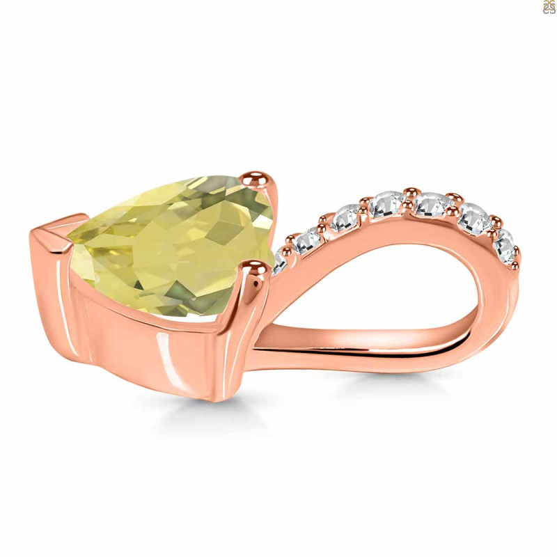 Lemon Quartz & White Topaz Pendant LEM-RDP-819.