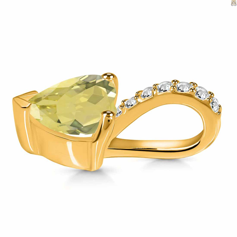 Lemon Quartz & White Topaz Pendant LEM-RDP-819.