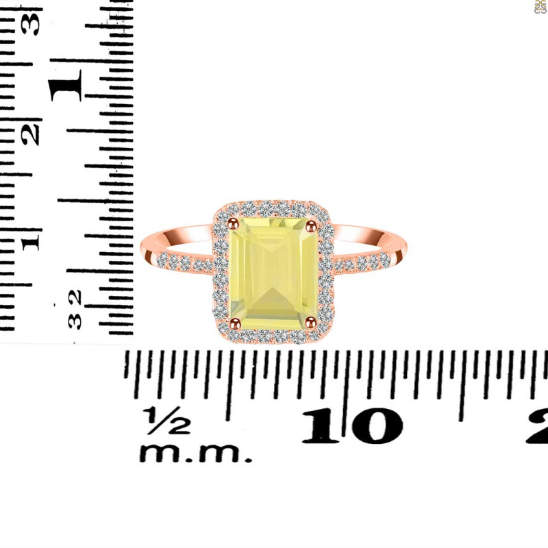 Lemon Quartz & White Topaz Ring LEM-RDR-3071.