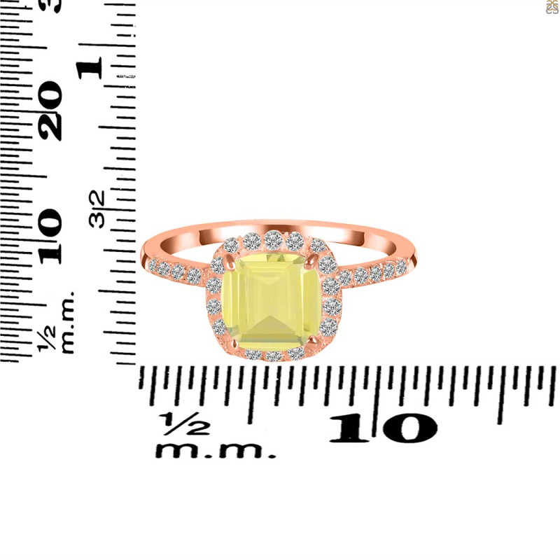 Lemon Quartz & White Topaz Ring LEM-RDR-3119.