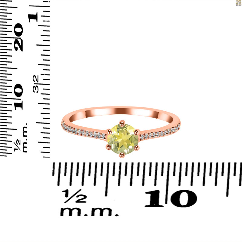 Lemon Quartz & White Topaz Ring LEM-RDR-3143.