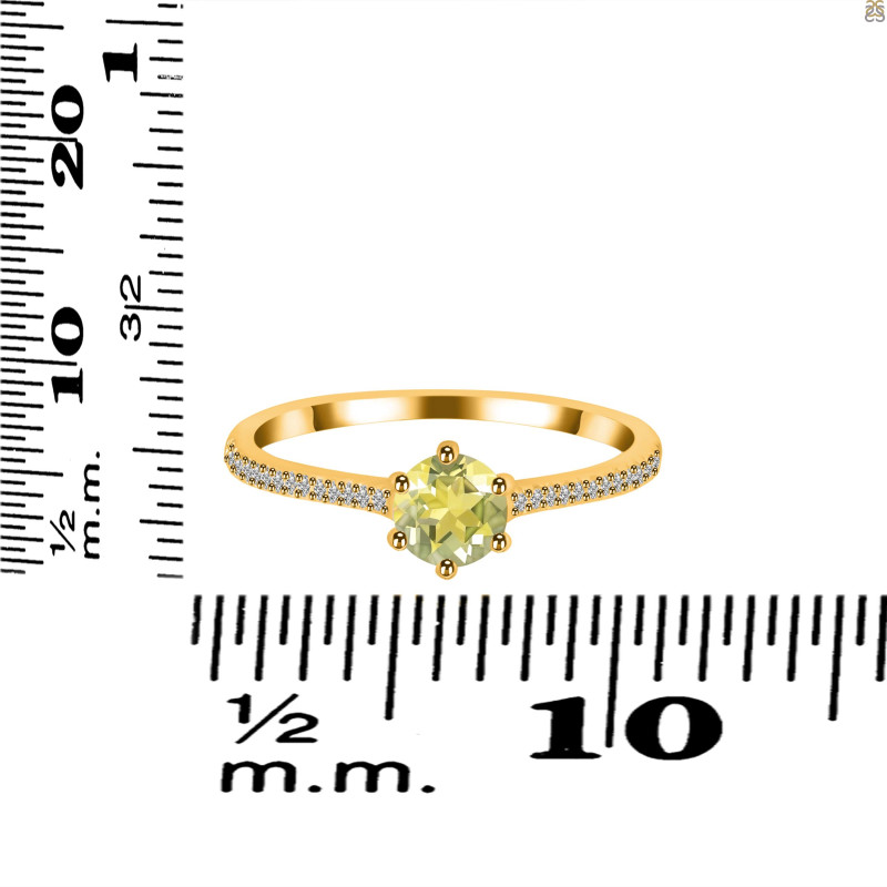 Lemon Quartz & White Topaz Ring LEM-RDR-3143.