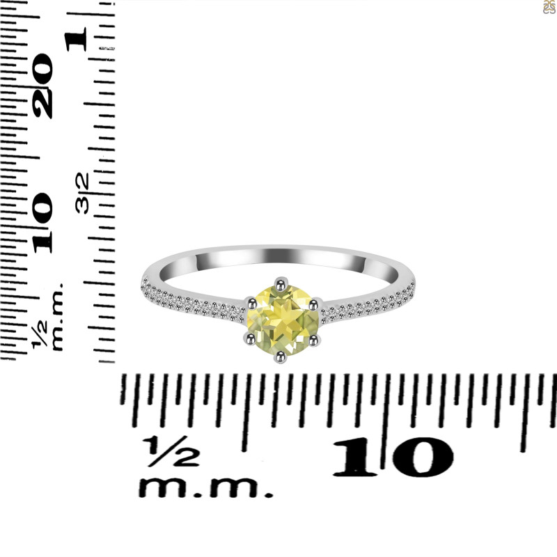 Lemon Quartz & White Topaz Ring LEM-RDR-3143.