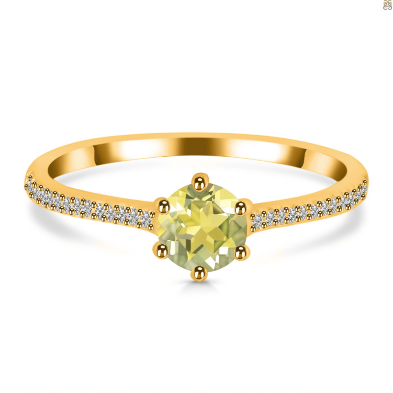 Lemon Quartz & White Topaz Ring LEM-RDR-3143.