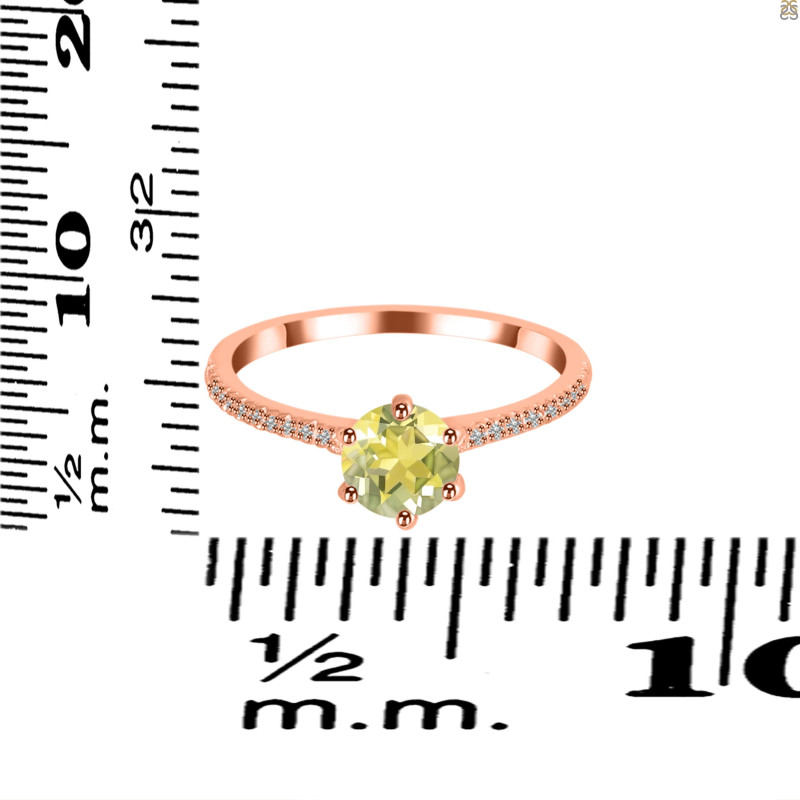 Lemon Quartz & White Topaz Ring LEM-RDR-3144.