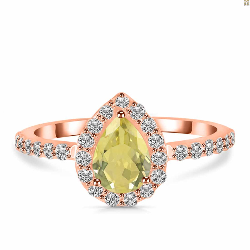Lemon Quartz & White Topaz Ring LEM-RDR-3161.