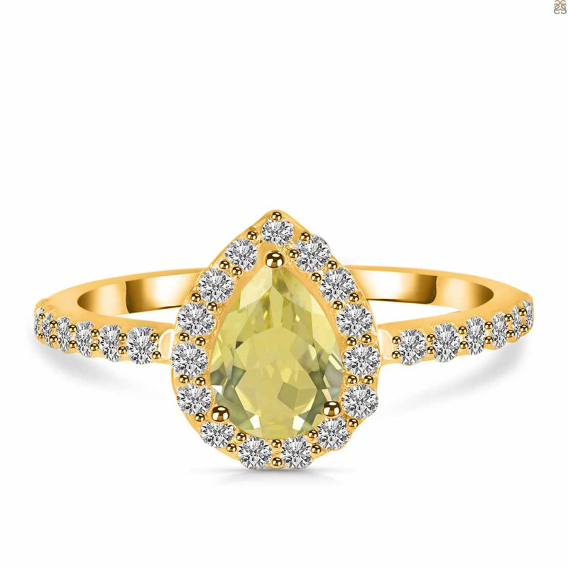 Lemon Quartz & White Topaz Ring LEM-RDR-3161.