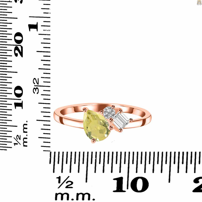 Lemon Quartz & White Topaz Ring LEM-RDR-3199.