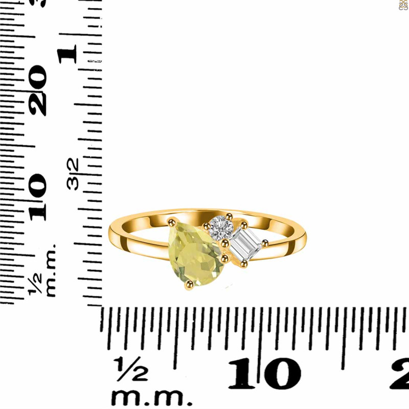 Lemon Quartz & White Topaz Ring LEM-RDR-3199.