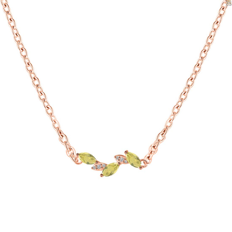 Lemon Quartz & White Topaz Necklace LEM-RDN-460.