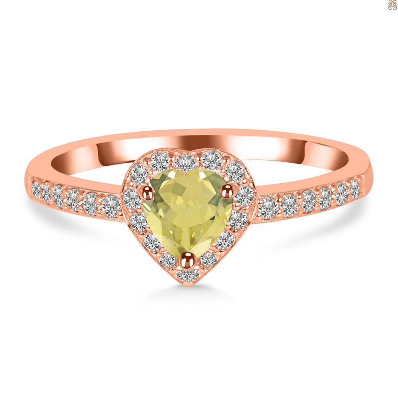Lemon Quartz & White Topaz Ring LEM-RR-423.