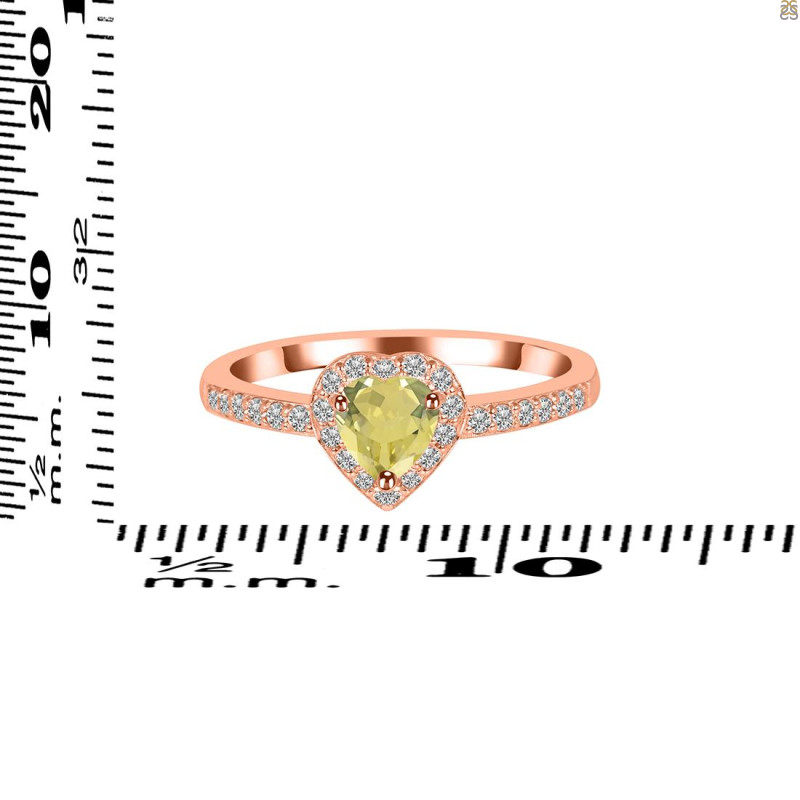 Lemon Quartz & White Topaz Ring LEM-RR-423.