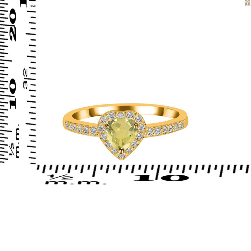 Lemon Quartz & White Topaz Ring LEM-RR-423.