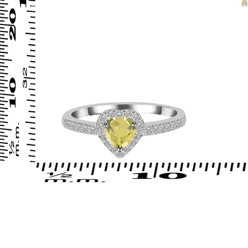 Lemon Quartz & White Topaz Ring LEM-RR-423.