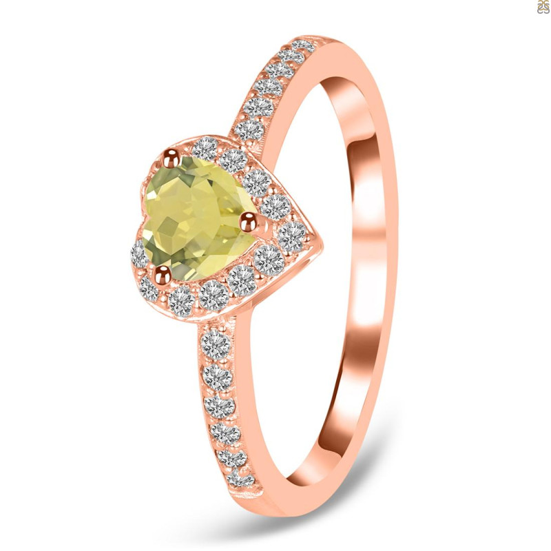 Lemon Quartz & White Topaz Ring LEM-RR-423.