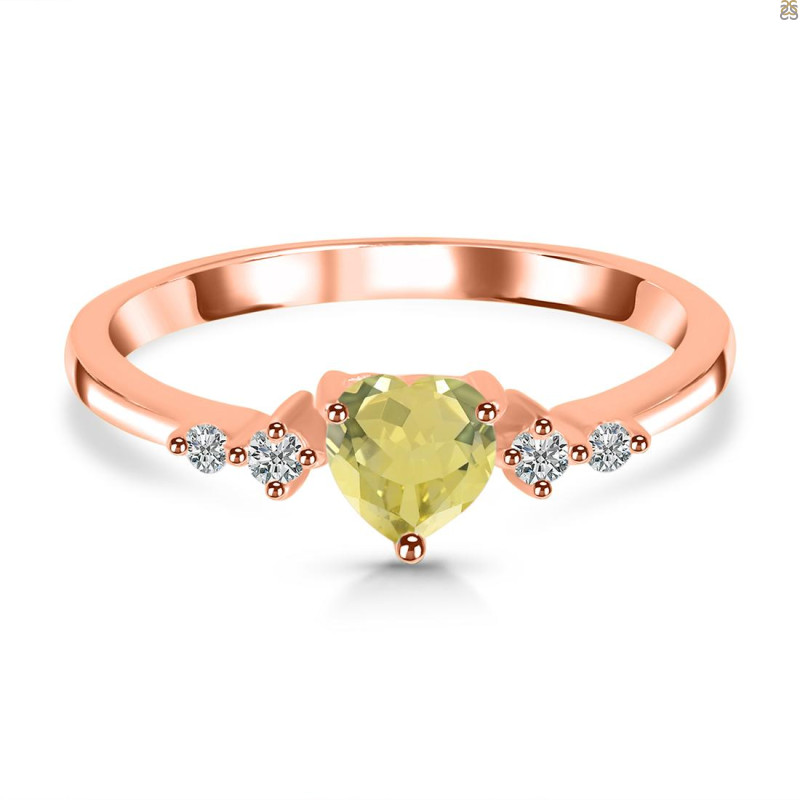 Lemon Quartz & White Topaz Ring LEM-RR-424.