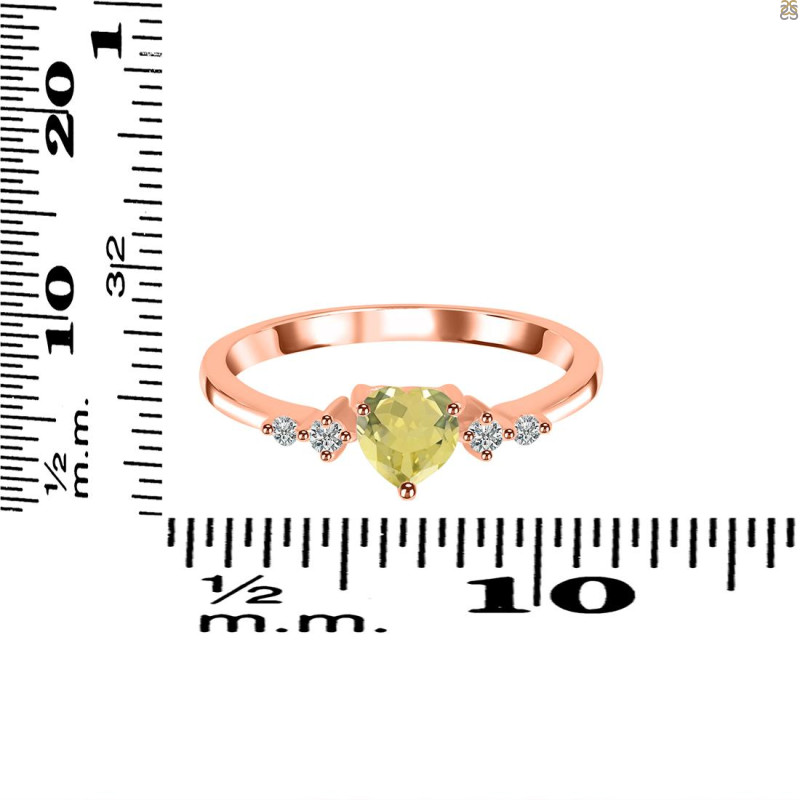 Lemon Quartz & White Topaz Ring LEM-RR-424.