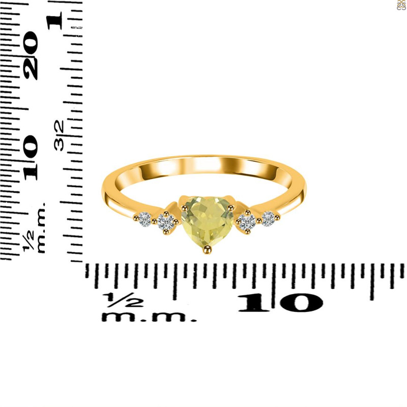 Lemon Quartz & White Topaz Ring LEM-RR-424.