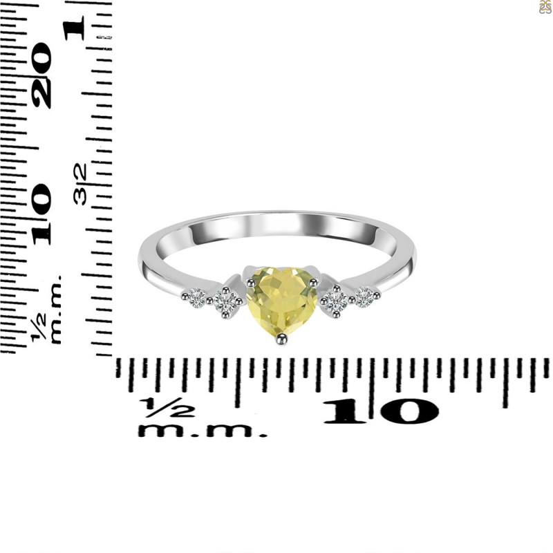 Lemon Quartz & White Topaz Ring LEM-RR-424.