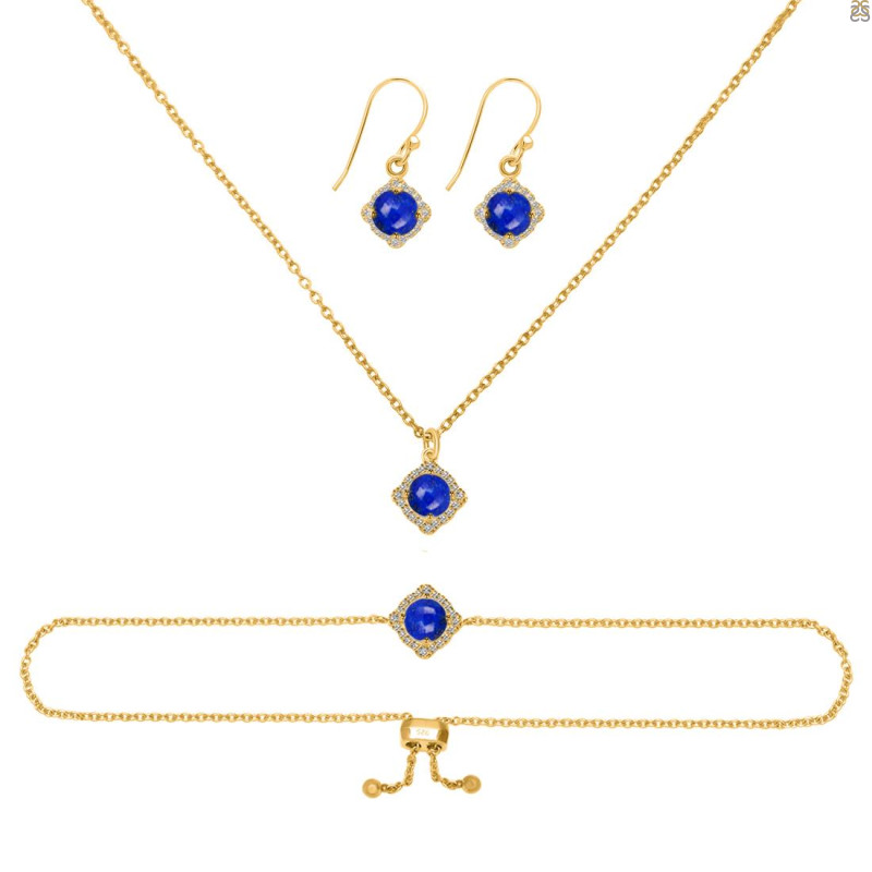 Lapis Jewelry Set LLP-RDB-66-RDN-74-RDE-692.