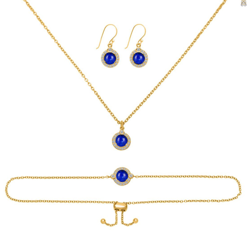 Lapis Jewelry Set LLP-RDB-65-RDN-72-RDE-693.