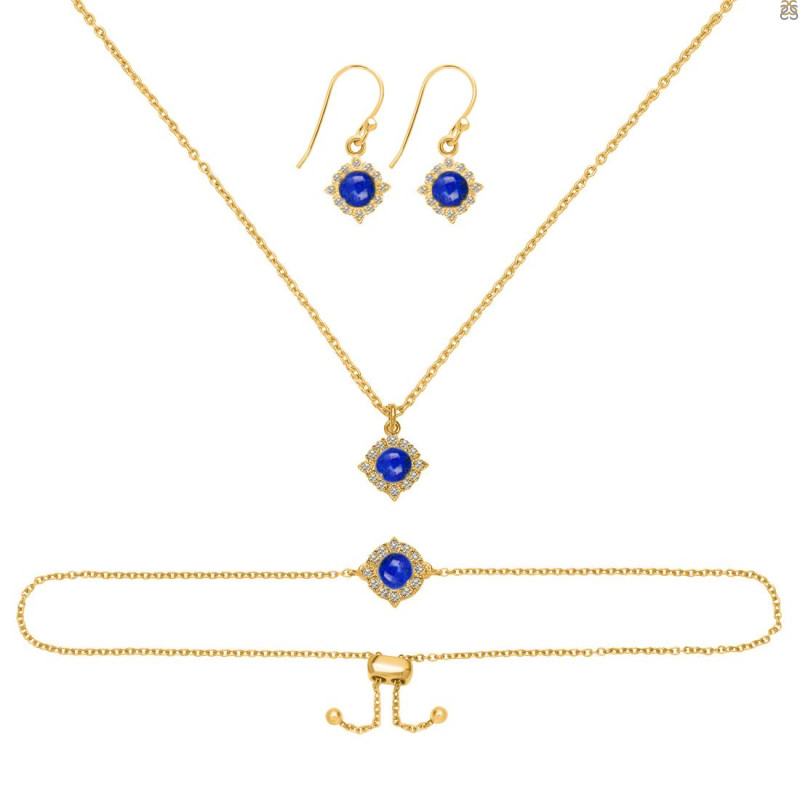 Lapis Jewelry Set LLP-RDB-67-RDN-77-RDE-695.