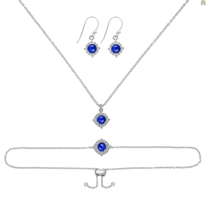 Lapis Jewelry Set LLP-RDB-67-RDN-77-RDE-695.