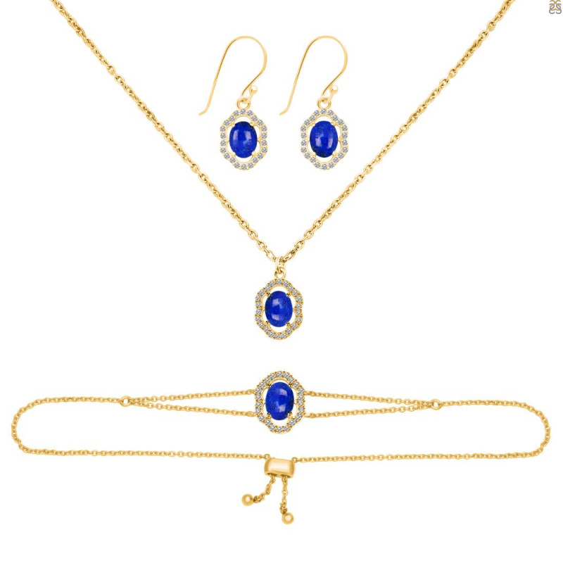 Lapis Jewelry Set LLP-RDB-68-RDN-78-RDE-694.