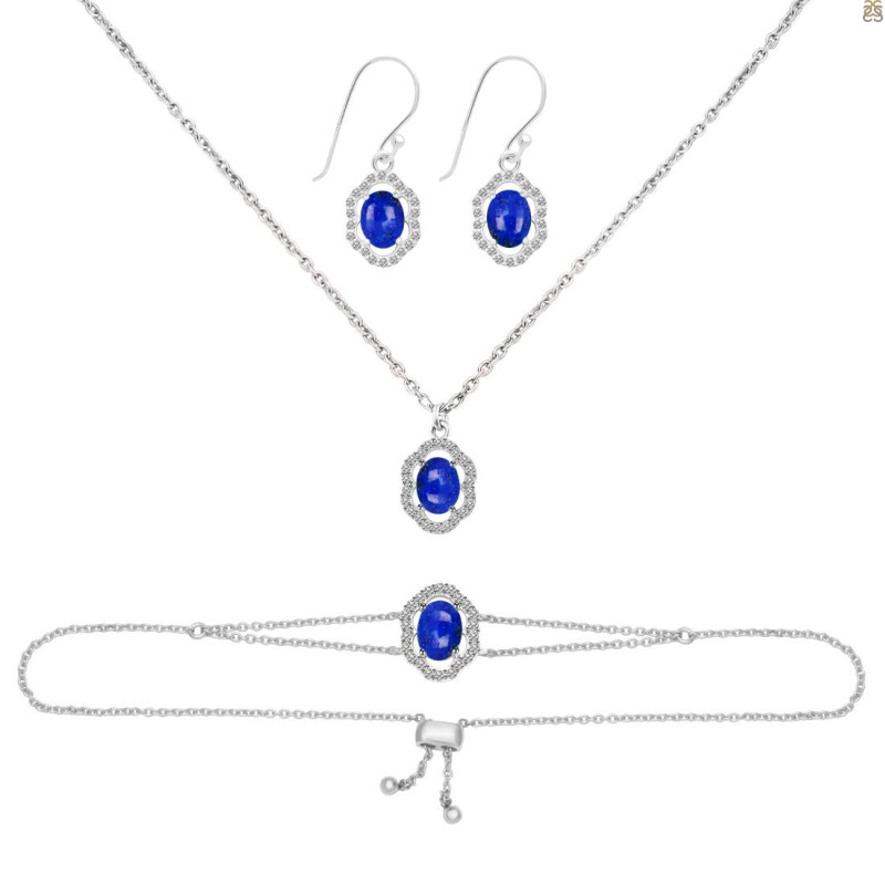 Lapis Jewelry Set LLP-RDB-68-RDN-78-RDE-694.