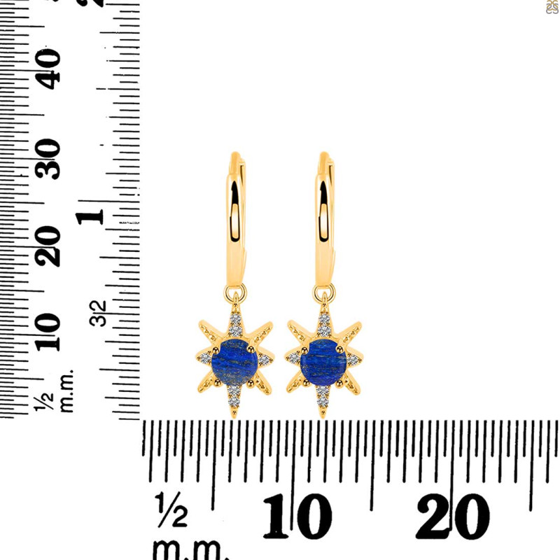 Lapis & White Topaz Hoop Earring LLP-RDE-1470.