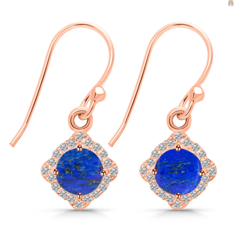 Lapis & White Topaz Earring LLP-RDE-692.