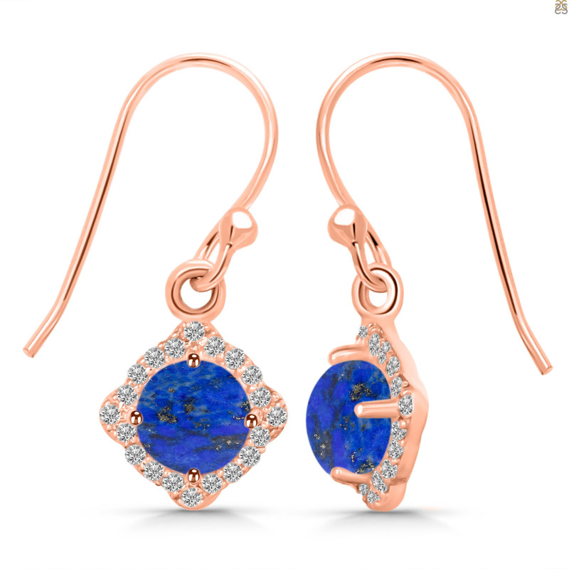 Lapis & White Topaz Earring LLP-RDE-692.
