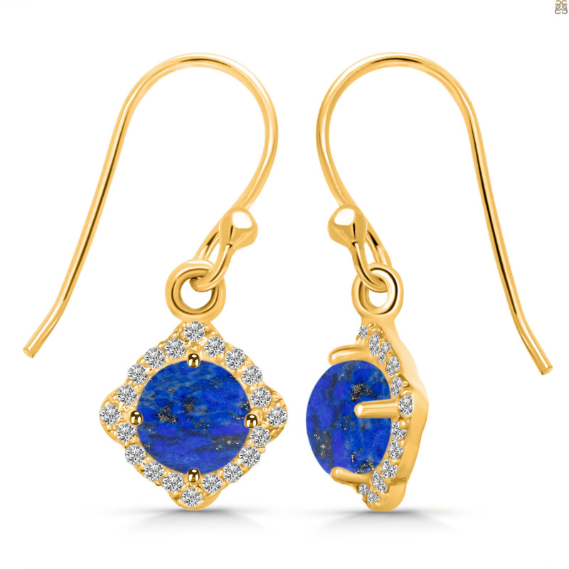 Lapis & White Topaz Earring LLP-RDE-692.