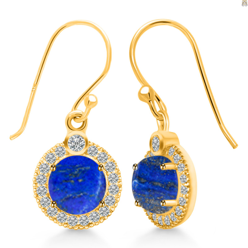 Lapis & White Topaz Earring LLP-RDE-693.