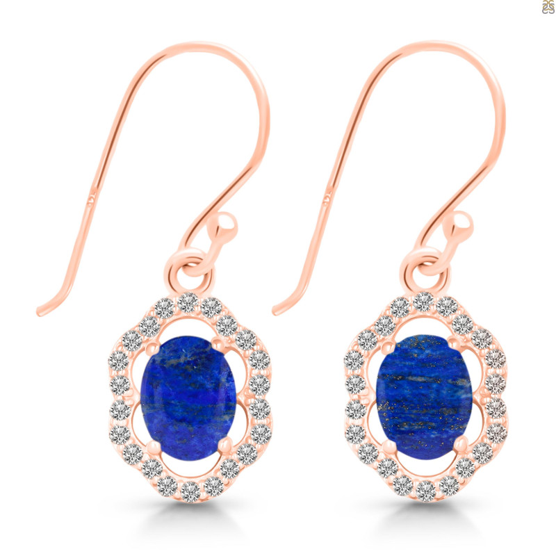 Lapis & White Topaz Earring LLP-RDE-694.