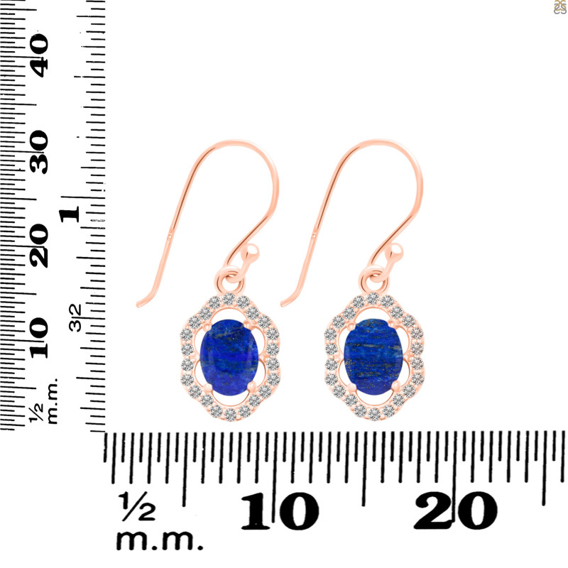 Lapis & White Topaz Earring LLP-RDE-694.