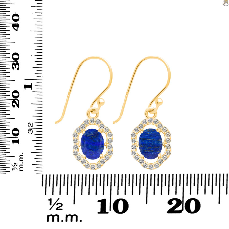Lapis & White Topaz Earring LLP-RDE-694.