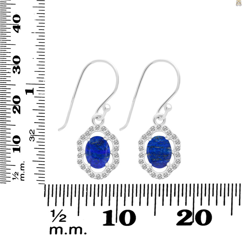 Lapis & White Topaz Earring LLP-RDE-694.
