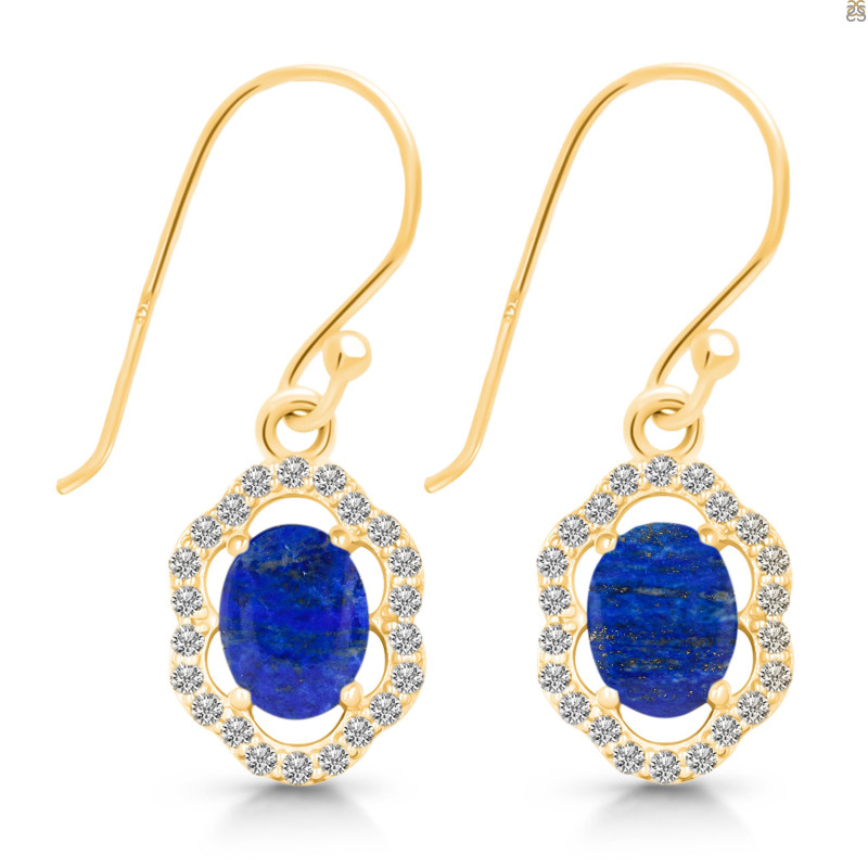 Lapis & White Topaz Earring LLP-RDE-694.