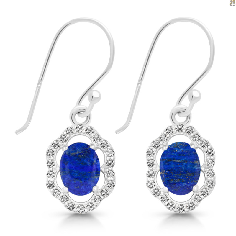 Lapis & White Topaz Earring LLP-RDE-694.