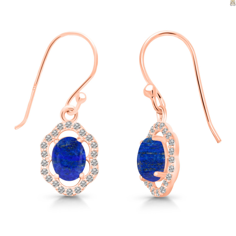 Lapis & White Topaz Earring LLP-RDE-694.