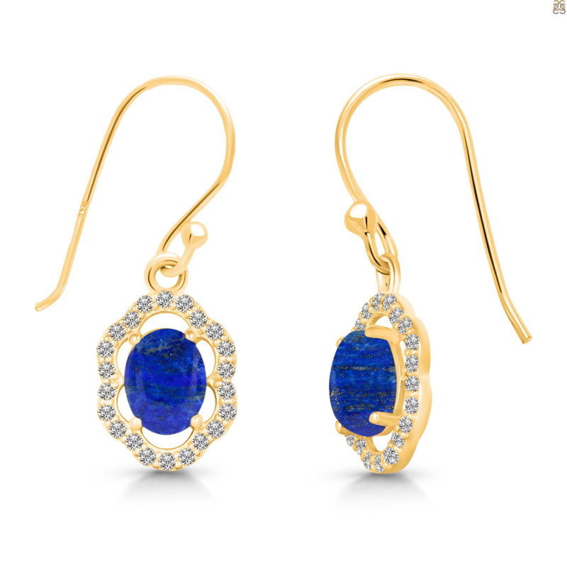 Lapis & White Topaz Earring LLP-RDE-694.