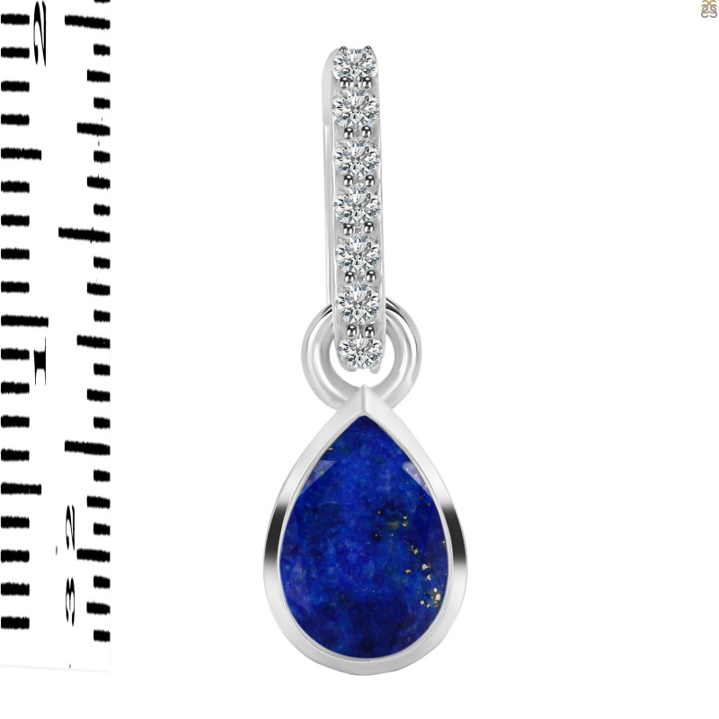Lapis & White Topaz Pendant LLP-RDP-779-CZ-LOOP.