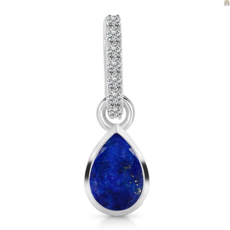 Lapis & White Topaz Pendant LLP-RDP-779-CZ-LOOP.