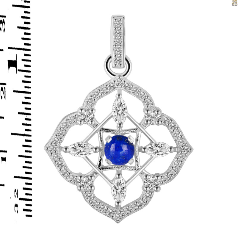 Lapis & White Topaz Pendant LLP-RDP-797-CZ-LOOP.