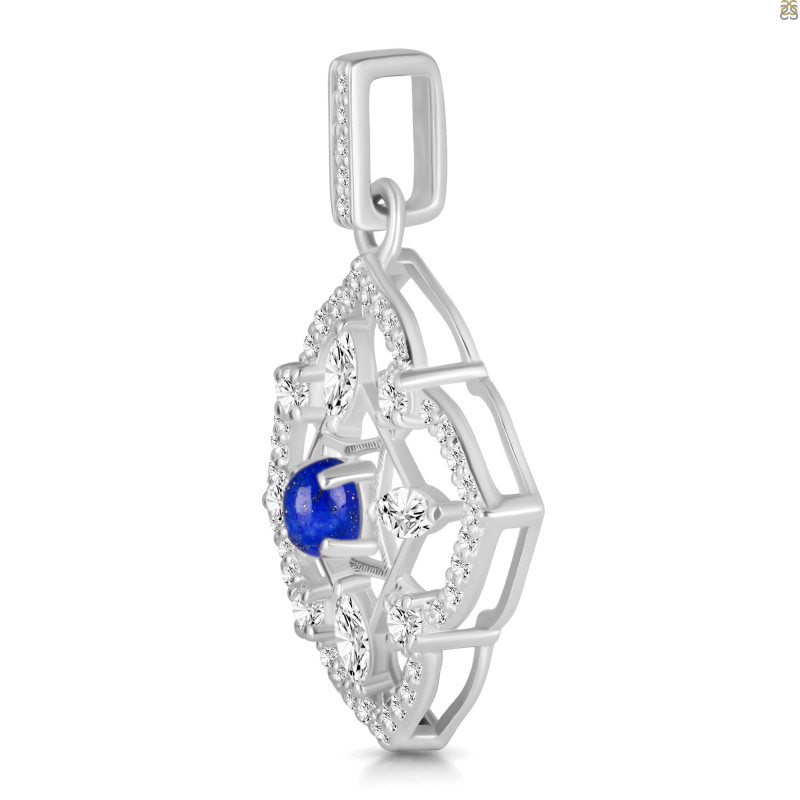 Lapis & White Topaz Pendant LLP-RDP-797-CZ-LOOP.